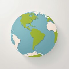 Fototapeta premium flat illustration of globe on white background