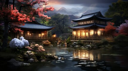 Japanese fantasy nature art enchanting depiction of japan s natural beauty in a fantasy style