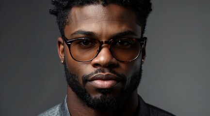 Fototapeta premium Attractive handsome black man in studio background, posing for beauty product