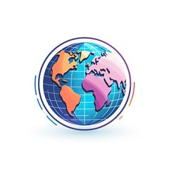 Globe the World Sign Symbol Icon Logo Design. Ai Generative