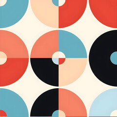 Circle geometric vintage colors pattern, minimalist art