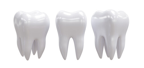 Set of 3d tooth isolated on transparent background. Render. 3d render. PNG. Dentistry, medicine concept. 3D rendering, ui, ux. Teeth. Health.
