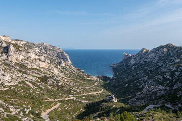 The Calanques National Park, near Marseille in the south of France. Magnificent landscapes, calanques with turquoise waters, a heaven place for summer