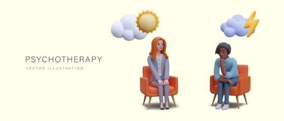Concept of psychotherapy. Dialogue between doctor and patient. Psychological help