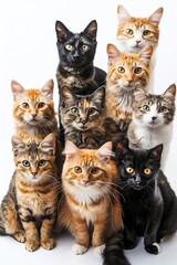 Group of Cats Sitting Together