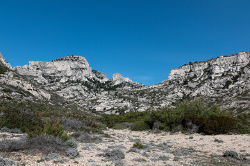 The Calanques National Park, near Marseille in the south of France. Magnificent landscapes, calanques with turquoise waters, a heaven place for summer