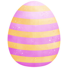 Watercolor Easter Egg Illustration Isolated on Transparent Background
