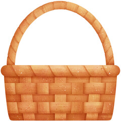 Watercolor Wooden Basket