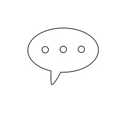 A white circle with three dots in the middle. The circle is the shape of a speech bubble