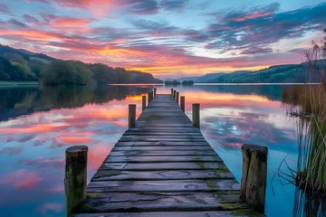 Gartenposter pier at sunset © Natural beauty 