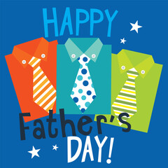 happy father's day card design with shirt and neck tie