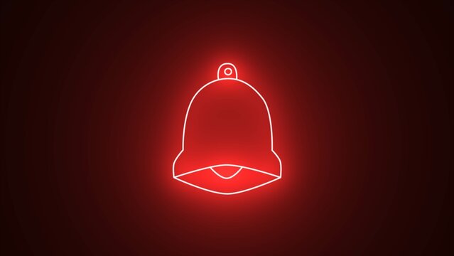 recommend clip art: Red color isolated alarm bell icon on black background.Neon line ringing bell icon. Bright neon hour sign. glowing Notification neon icon. Alarm symbol, service bell, handbell symbol,