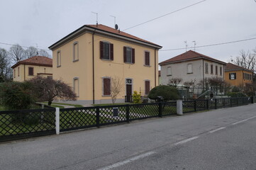 Historic house in worker village of Crespi d'Adda, unesco heritage, Lombardy, Italy