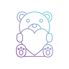 Gradient Color Teddy Bear vector icon