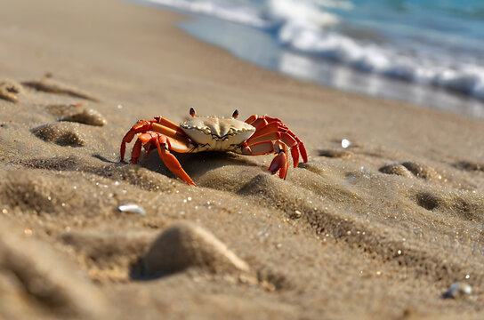 crab on the beach, AI Generative