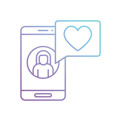 Gradient Color  Romatic Chat vector icon