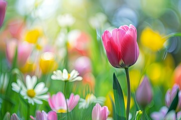 Gentle pink tulips with subtle textures