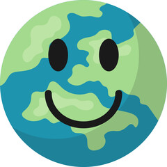 Cute Earth Emoticon Illustration