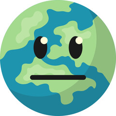 Cute Earth Emoticon Illustration