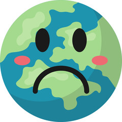Cute Earth Emoticon Illustration