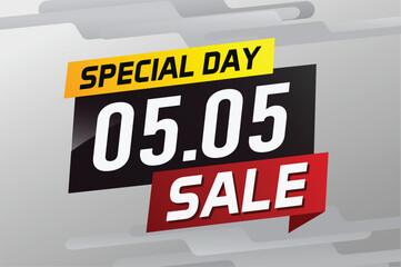 5.5 Special day sale word concept vector illustration with ribbon and 3d style for use landing page, template, ui, web, mobile app, poster, banner, flyer, background, gift card, coupon

