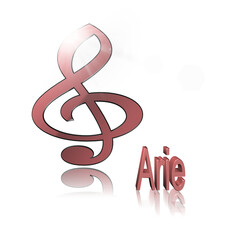 "Arie" - Wort, Schriftzug bzw. Text als 3D Illustration, 3D Rendering, Computergrafik