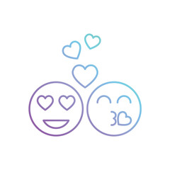 Gradient Color  Love Emoji vector icon