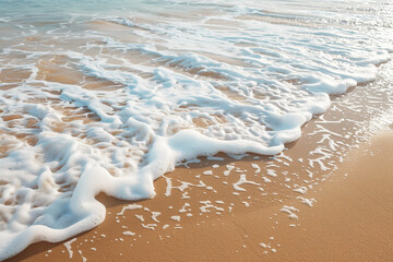 Waves rolling onto the beach, a peaceful and invigorating seaside view