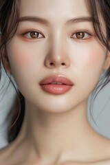 Fototapeta premium Close Up Portrait of a Woman Face and Shoulders
