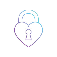 Gradient Color  Love Lock vector icon