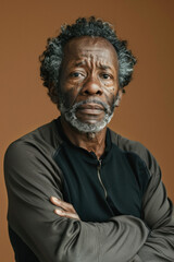 Mature black man in sports outfit portrait