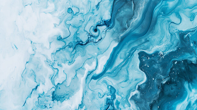 Marble ink colorful. Blue marble pattern texture abstract background. Generative Ai