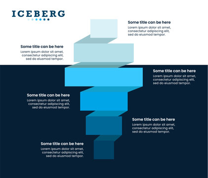 Infographic template. Abstract origami iceberg with 6 steps