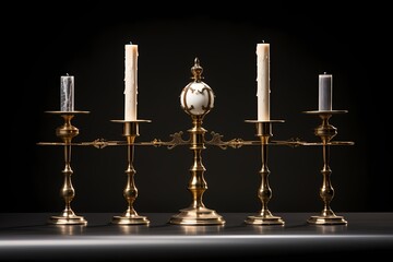 Candlestick patterns delicately balanced, creating a visual spectacle on the market scale that captures the essence of financial equilibrium.