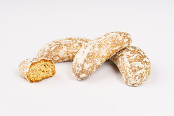 Russian specialty food bald biscuits on white background