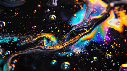 Holographic gradient background. Psychedelic colourful pattern. Trippy moving water glossy texture....