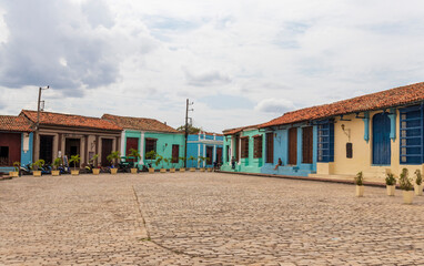 Fototapeta na wymiar 03.03.2024 - Camaguey, Santa Lucia, Cuba - Streets of the city. People