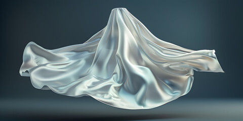 Abstract white cloth flying fabric dynamic textile