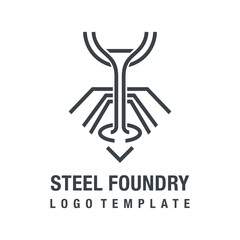 Steel Foundry or Blacksmith logo in bold line