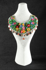 women's necklace made of colorful beads - 768636781