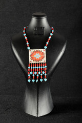 women's necklace made of colorful beads - 768637373