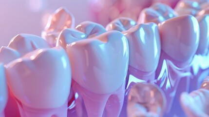 3D model of teeth under the protective embrace of fluoride, showcasing the shield against decay