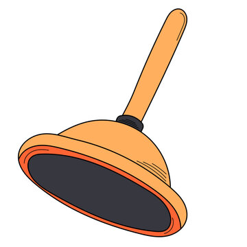 recommend clip art: drawing of a plunger in simple lines