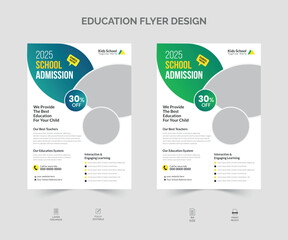 School admission flyer, education flyer template, kids education admission leaflet, a4 education flyer with print ready, poster.
