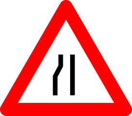 road sign narrow road ahead