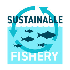 Sustainable fishery label - recycling sign