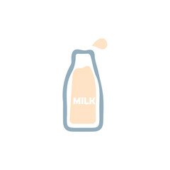 milk bottle icon on white background, vector illustration