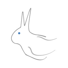 rabbit icon on a white background, vector illustration