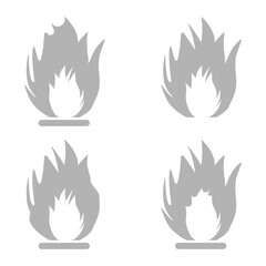 flame icon on a white background, vector illustration