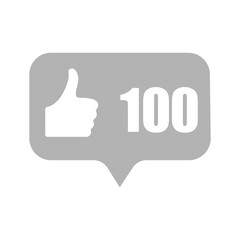 like cloud icon, one hundred likes, on a white background, vector illustration